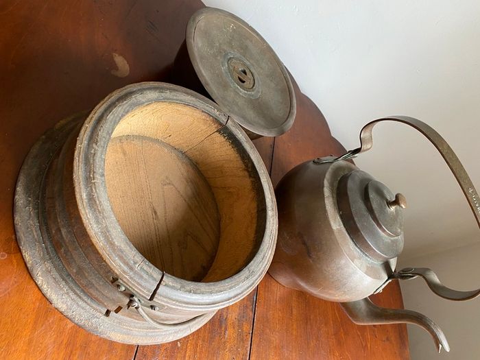 Antique Victorian kettle with water warmer