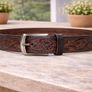 Premium Embossed Genuine Leather Belt Stylish Vintage Designer Belt Durable Formal & Casual Waist Belt Image 6