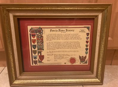 Mc brearty family history framed postage available