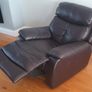 3 piece brown leather recliner sofa Image 8