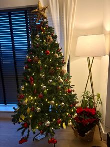 7ft Artificial Christmas tree with baubles and warm lights