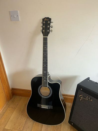 Black Cutaway Acoustic Guitar | Perfect for Beginners!