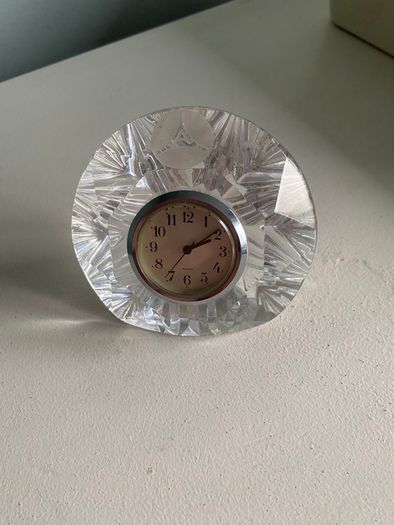 Vintage crystal glass Desk clock