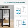 Computer Desk with 2-Tier Shelves 100cm Small Home Office Large Storage Space Sturdy Modern Gaming for Bedroom Study Writing Laptop Table White Image 5
