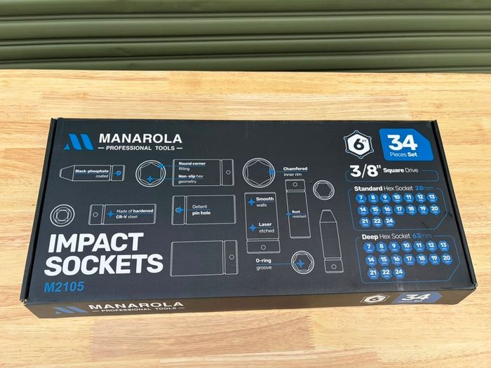 MANAROLA Professional 34PC Impact Socket Set