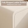 Small Bedside Table, Narrow Bedside Cabinet with Drawers Pre-assembled Slim Bedside Table with Leather Surface for Bedroom, 20cm (White) Image 3