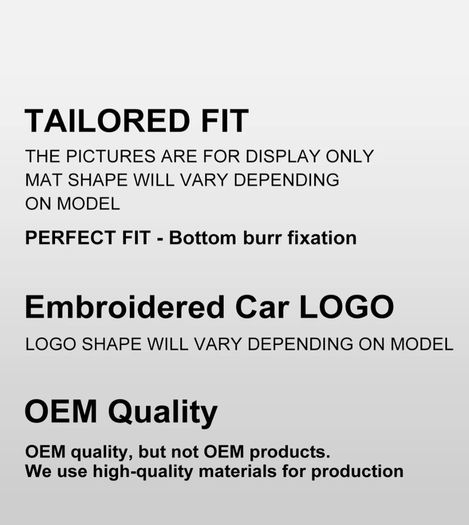 Quality Velour Car Floor Mats custom logo