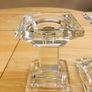 Large Heavy Crystal Pillar Column Candle Holders Image 3