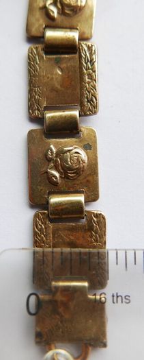 Victorian Rose Design , Antique, -stamped GOLDOID, Bracelet
