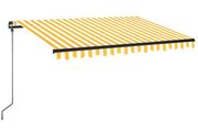 Manual Retractable Awning with LED 350x250 cm Yellow and White