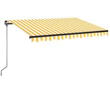 Manual Retractable Awning with LED 350x250 cm Yellow and White