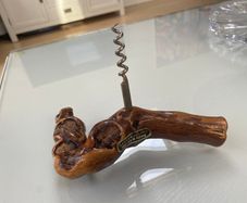 Burl wood French corkscrew with original sticker