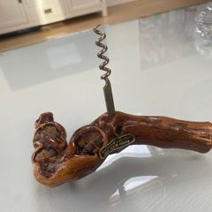 Burl wood French corkscrew with original sticker