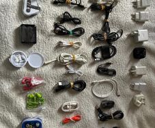 charger cables, plugs and headphones
