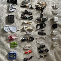 charger cables, plugs and headphones