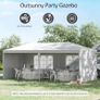 6 x 3 m Party Tent Gazebo Marquee Outdoor Patio Canopy Shelter with Windows and Side Panels White Image 3
