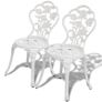 3 Piece Bistro Set Cast Aluminium White Image 2