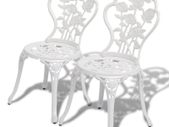 Bistro Chairs 2 pcs Cast Aluminium White