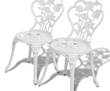 Bistro Chairs 2 pcs Cast Aluminium White