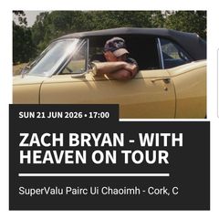 Zach Bryan tickets x 2 Cork 21st June