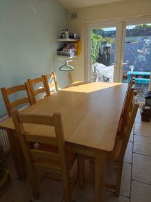 Solid wood kitchen table and 8 chairs