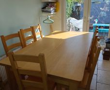 Solid wood kitchen table and 8 chairs