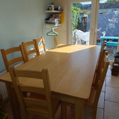 Solid wood kitchen table and 8 chairs