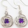 Handmade Sterling Silver And Amethyst Earrings Image 2