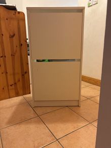 IKEA BISSA White Shoe Cabinet 2 Compartments Fully Assembled