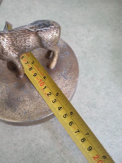 Vintage Brass effect Deer on circle base.