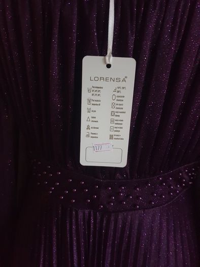 Lorensa Evening Dress Full Length Ball Gown Long Sleeves Lined Purple Size UK8-10 CAN POST