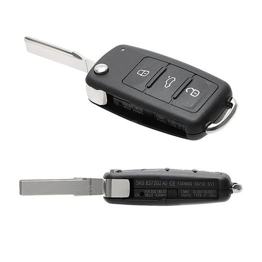 Shell For VW Car Key with blade for Beetle/Caddy/Eos/Golf/Jetta/Polo/Scirocco/Tiguan/Touran/UP Blank Car Keys Remote Flip 3 Buttons