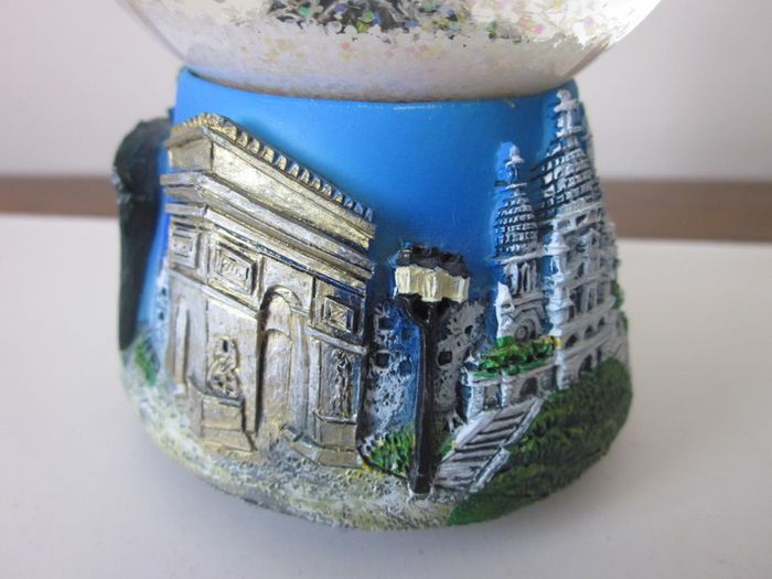 Vintage Musicial Snow Globe Eiffel Tower with Music  Love Story