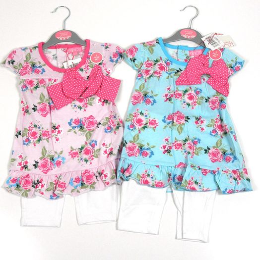 Minoti Girls " Flowery 3 " Top and Leggings Set