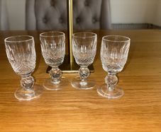 Waterford Crystal Set of 4 Vintage Colleen Cut Stemmed Shot Hlasses
