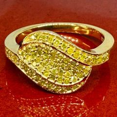 Diamond Yellow Diamond Ring in 18K Vermeil Yellow Gold Plated Sterling Silver.