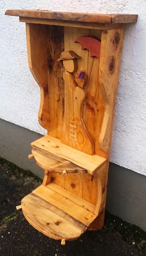 Rustic Driftwood Couple floating shelf display
