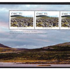 2011 Ireland National Parks of Ireland Commemorative Stamp Booklet Pane featuring The Burren National Park Mint Never Hinged (MNH). Hibernian HP207