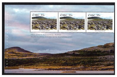 2011 Ireland National Parks of Ireland Commemorative Stamp Booklet Pane featuring The Burren National Park Mint Never Hinged (MNH). Hibernian HP207