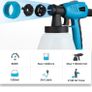 Paint Sprayer 800 Watt Tilswall Home Electric Spray Gun Power Painter with 1300ML Detachable Tank Max 1100ml/min, 2.5m Hose, 3 Spray Patterns,3 Nozzle Sizes for Fence, Cabinet, Home Painting (FREE POSTAGE) Image 3