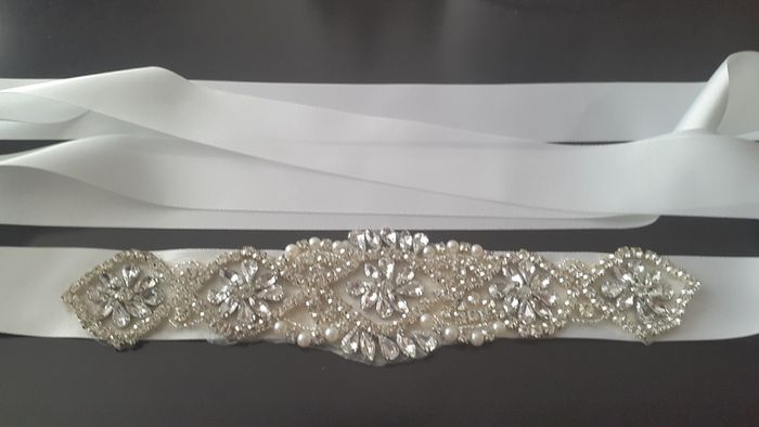 Bride's Crystal and Pearl Sash