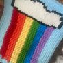Handmade Fingerknit Rainbow Cloud Chunky Knit Blanket Image 9