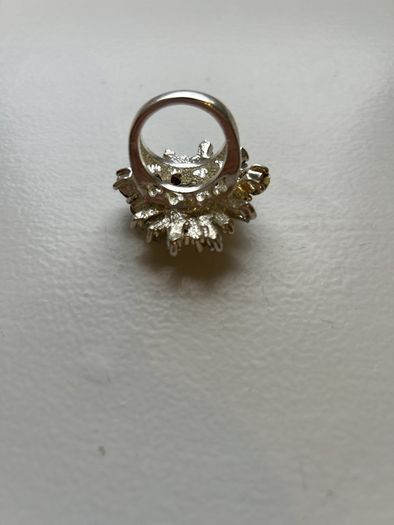 Silver tone sparkling ring