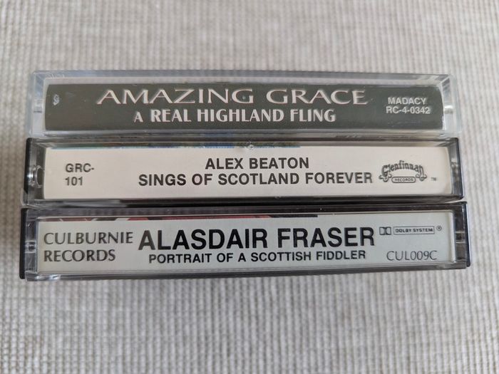 Vintage Scottish Music Cassettes Bundle x3 - Alex Beaton, Alasdair Fraser & Highland Pipes