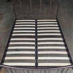 Harry Corry Brown Metal Bed Frame with Wooden Slats