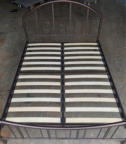 Harry Corry Brown Metal Bed Frame with Wooden Slats