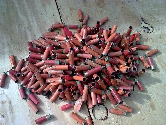 Large quantity of old cardboard cartridges