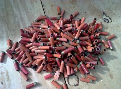 Large quantity of old cardboard cartridges
