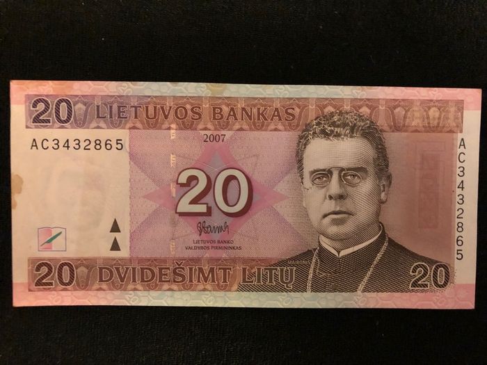 20 Litu banknote from Lithuania 2007