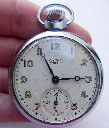 Vintage White Smiths Empire CASED CYLINDER POCKET WATCH (in working order)